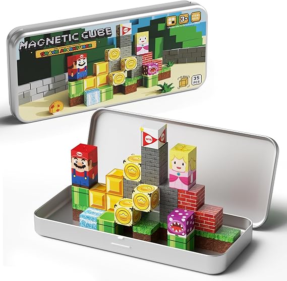 Magnetic Building Blocks Travel Set - 45 PCS STEM Educational Toy for Kids Ages 4-8