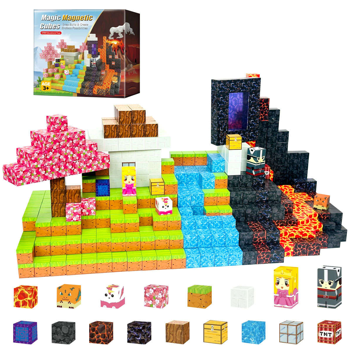 Magnetic Blocks 200 PCS | STEM Building Tiles Set for Kids