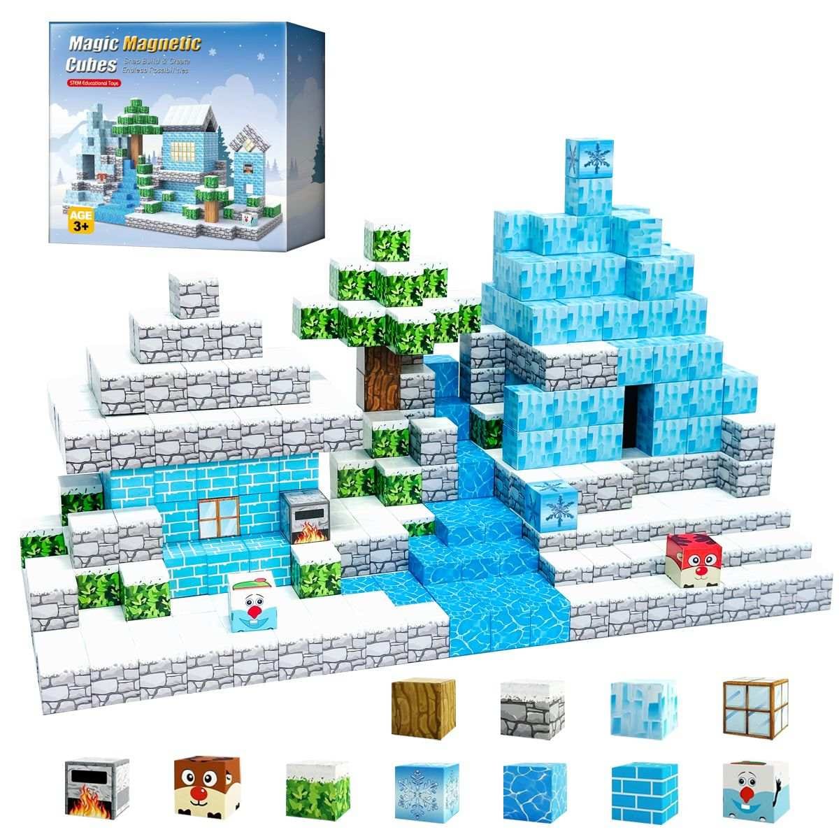 Magnetic Blocks 200 PCS | STEM Building Tiles Set for Kids